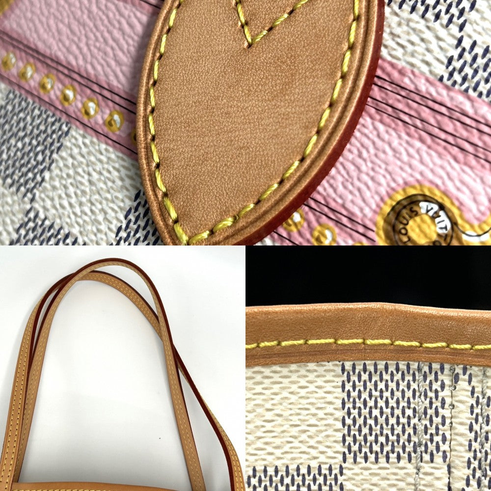 LOUIS VUITTON ルイヴィトン トートバッグ サマートランク ネヴァーフルMM ハンドバッグ N41065 ダミエアズールキャンバス ホワイト 白 ゴールド金具 レディース【中古品】