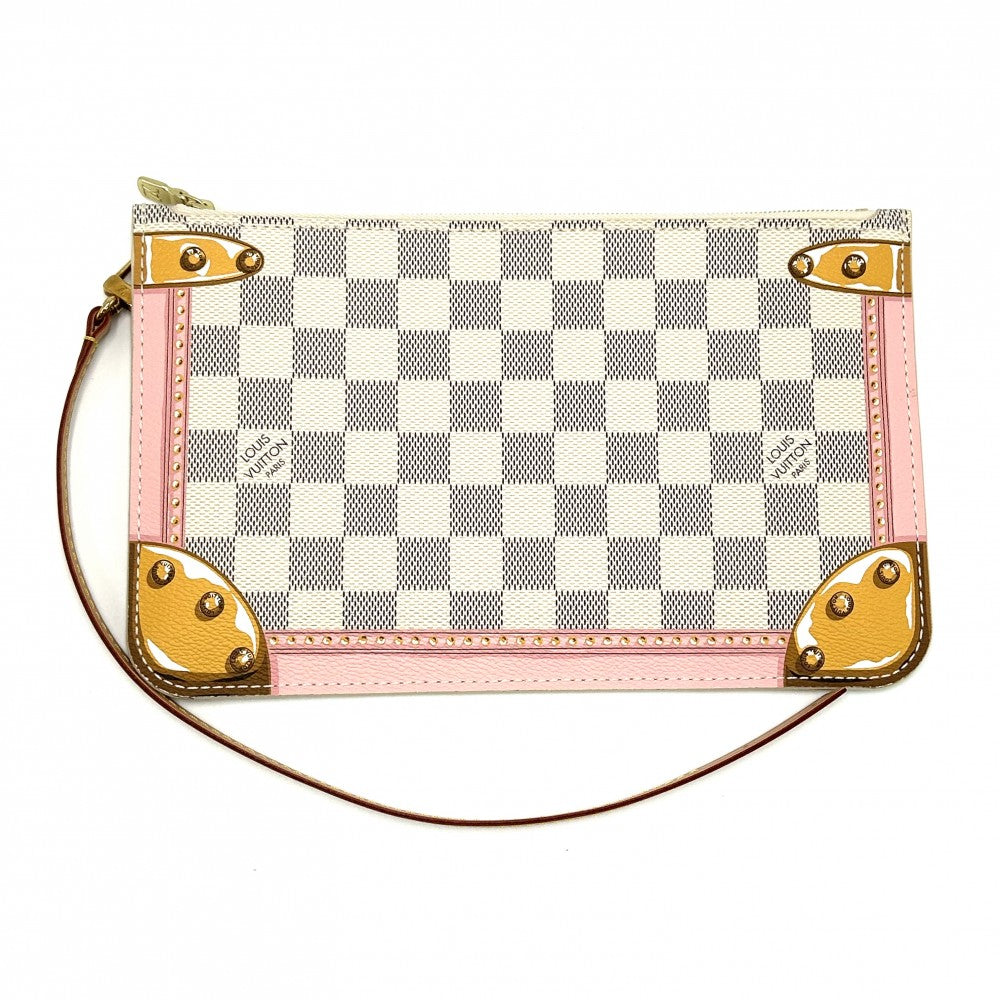 LOUIS VUITTON ルイヴィトン トートバッグ サマートランク ネヴァーフルMM ハンドバッグ N41065 ダミエアズールキャンバス ホワイト 白 ゴールド金具 レディース【中古品】