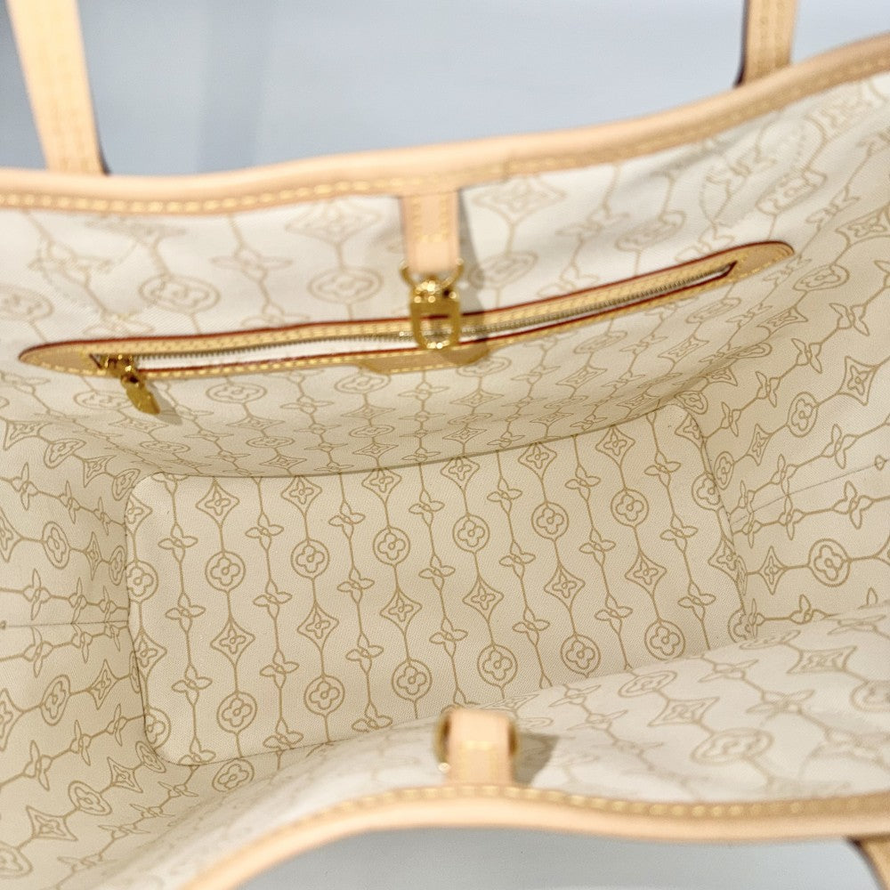 【開店SALE】 LOUIS VUITTON ルイヴィトン トートバッグ ノーティカルネヴァーフル MM ハンドバッグ ポーチ付き N40471 ダミエアズールキャンバス ホワイト 白 ゴールド金具 レディース【中古品】