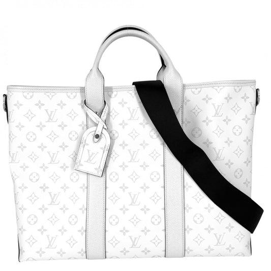 LOUIS VUITTON ルイヴィトン 2WAY タイガラマ ウィークエンド トートNM トートバッグ ショルダーバッグ ホワイト 白 M30919 ブロン シルバー金具 メンズ【中古品】