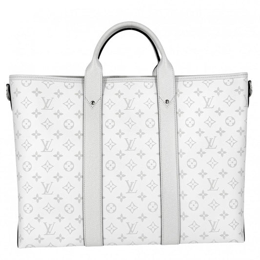 LOUIS VUITTON ルイヴィトン 2WAY タイガラマ ウィークエンド トートNM トートバッグ ショルダーバッグ ホワイト 白 M30919 ブロン シルバー金具 メンズ【中古品】