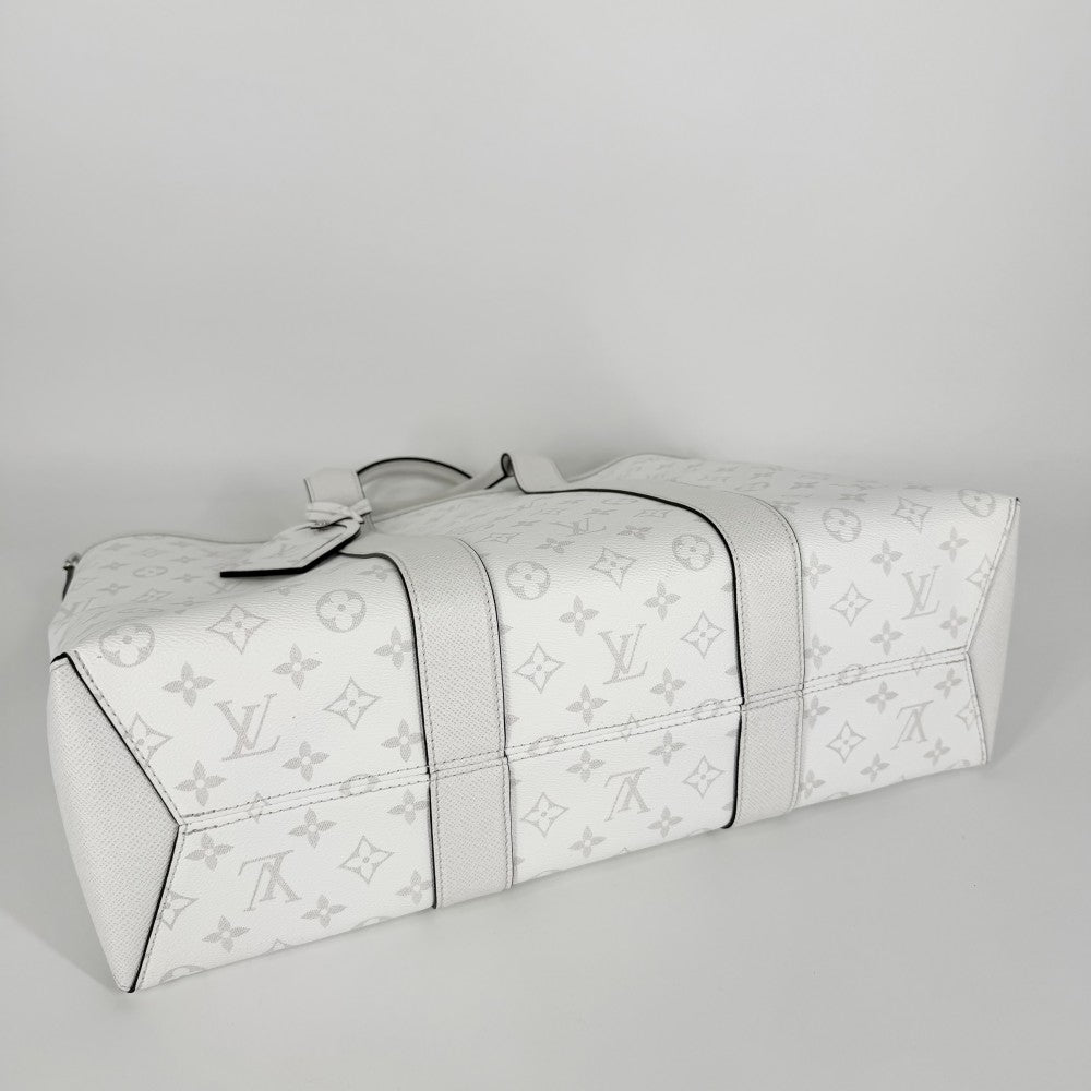 LOUIS VUITTON ルイヴィトン 2WAY タイガラマ ウィークエンド トートNM トートバッグ ショルダーバッグ ホワイト 白 M30919 ブロン シルバー金具 メンズ【中古品】