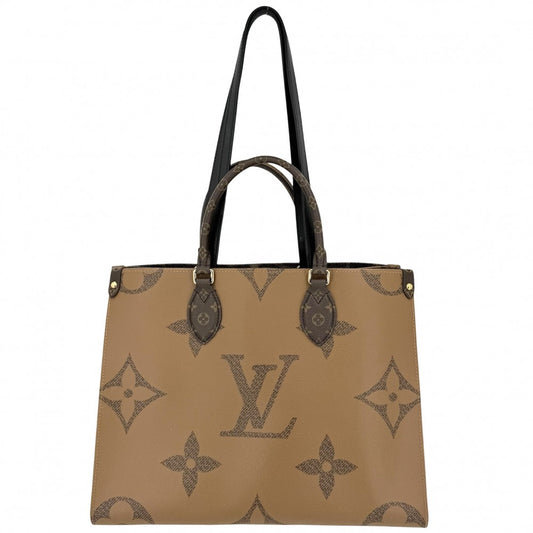 【開店SALE】 LOUIS VUITTON ルイヴィトン 2WAY オンザゴーMM ハンドバッグ トートバッグ M45321 モノグラムジャイアント モノグラム・リバース ブラウン 茶 ゴールド金具 レディース【中古品】