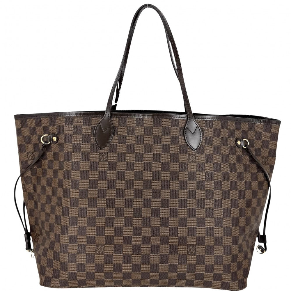 【開店SALE】 LOUIS VUITTON ルイヴィトン トートバッグ ネヴァーフルGM ハンドバッグ N51106 ダミエキャンバス ブラウン 茶 ゴールド金具 レディース【中古品】