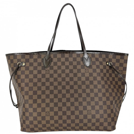 【開店SALE】 LOUIS VUITTON ルイヴィトン トートバッグ ネヴァーフルGM ハンドバッグ N51106 ダミエキャンバス ブラウン 茶 ゴールド金具 レディース【中古品】