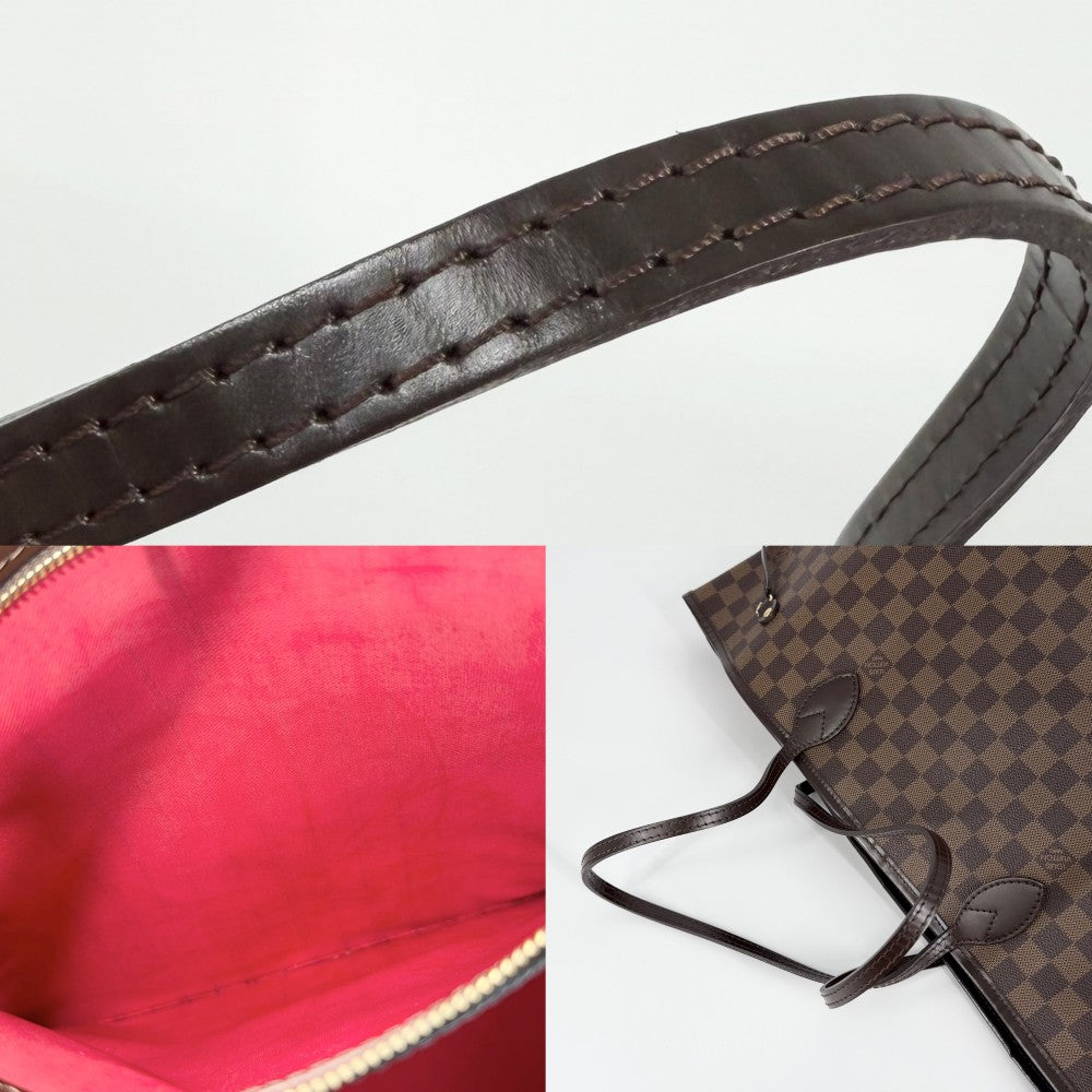 【開店SALE】 LOUIS VUITTON ルイヴィトン トートバッグ ネヴァーフルGM ハンドバッグ N51106 ダミエキャンバス ブラウン 茶 ゴールド金具 レディース【中古品】