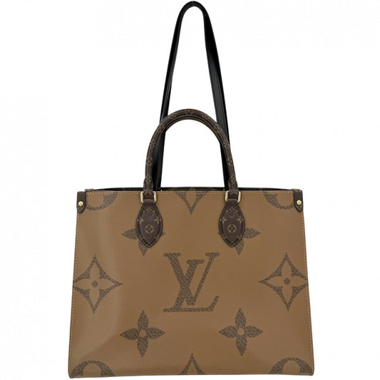 LOUIS VUITTON ルイヴィトン 2WAY オンザゴーMM ハンドバッグ トートバッグ M45321 モノグラムジャイアント モノグラム・リバース ブラウン 茶 ゴールド金具 レディース【中古品】