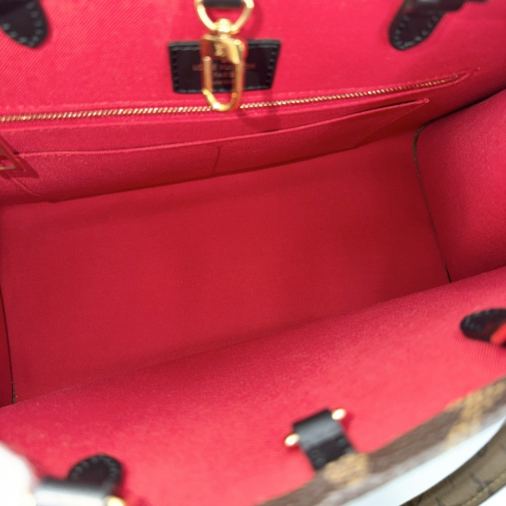 LOUIS VUITTON ルイヴィトン 2WAY オンザゴーMM ハンドバッグ トートバッグ M45321 モノグラムジャイアント モノグラム・リバース ブラウン 茶 ゴールド金具 レディース【中古品】