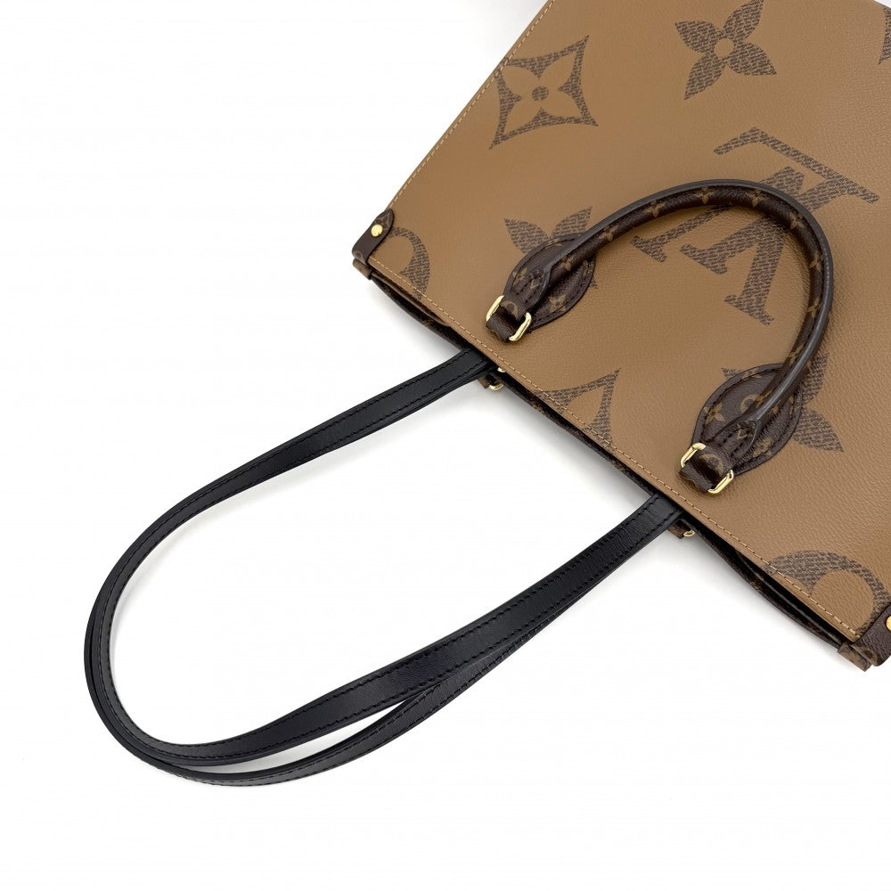 LOUIS VUITTON ルイヴィトン 2WAY オンザゴーMM ハンドバッグ トートバッグ M45321 モノグラムジャイアント モノグラム・リバース ブラウン 茶 ゴールド金具 レディース【中古品】