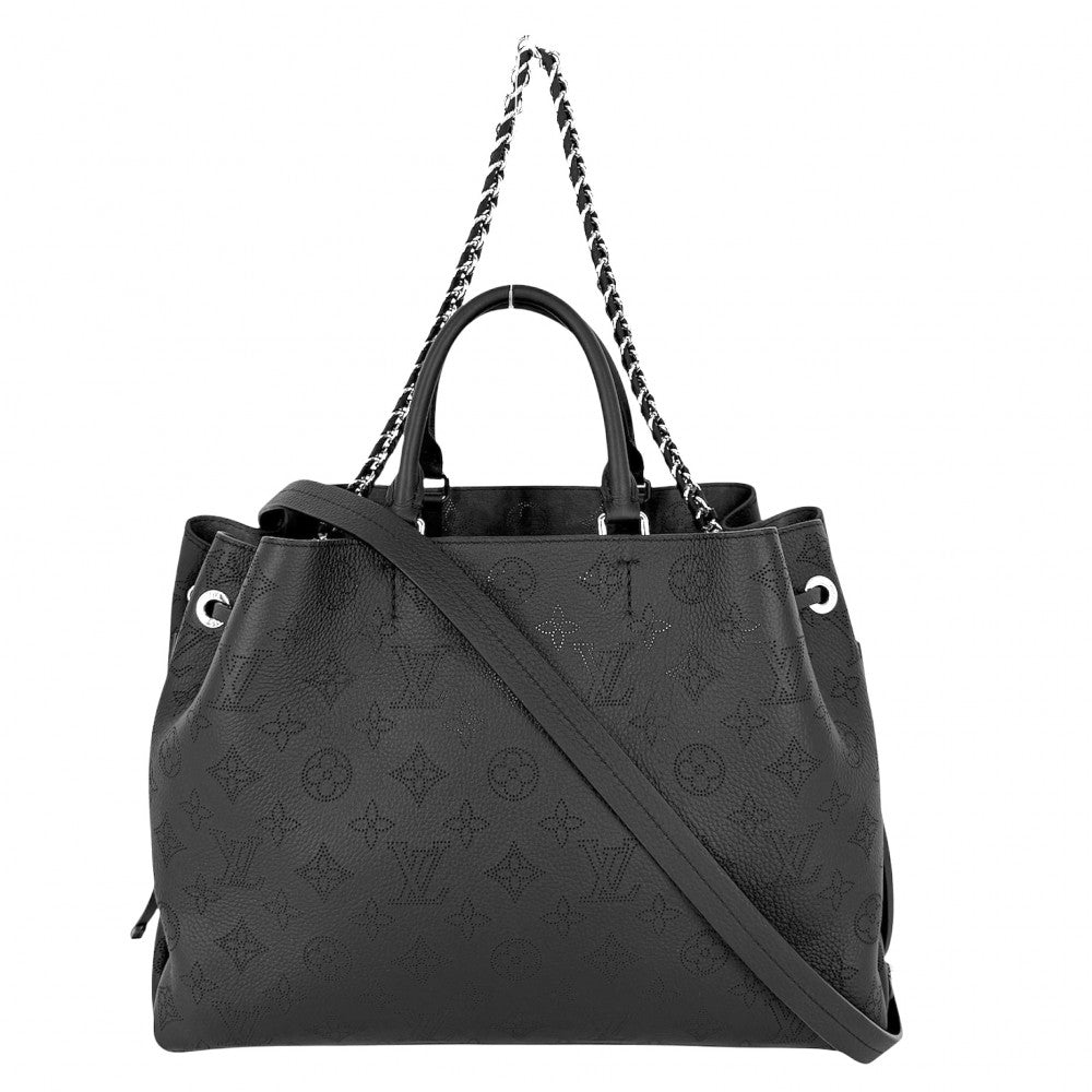 LOUIS VUITTON ルイヴィトン 2WAY モノグラムマヒナ ベラ・トート ハンドバッグ ショルダーバッグ ブラック 黒 M59200 ノワール シルバー金具 レディース【中古品】