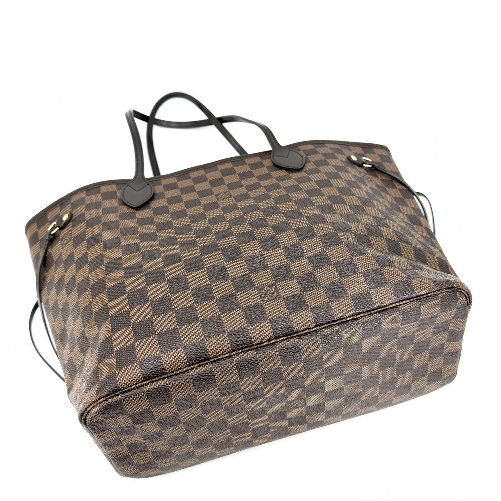 LOUIS VUITTON ルイヴィトン トートバッグ ネヴァーフルMM ハンドバッグ N51105 ダミエキャンバス ブラウン 茶 ゴールド金具 レディース【中古品】