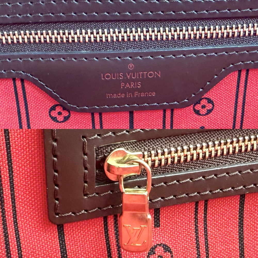 LOUIS VUITTON ルイヴィトン トートバッグ ネヴァーフルMM ハンドバッグ N51105 ダミエキャンバス ブラウン 茶 ゴールド金具 レディース【中古品】