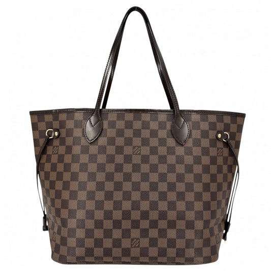 LOUIS VUITTON ルイヴィトン トートバッグ ネヴァーフルMM ハンドバッグ N51105 ダミエキャンバス ブラウン 茶 ゴールド金具 レディース【中古品】