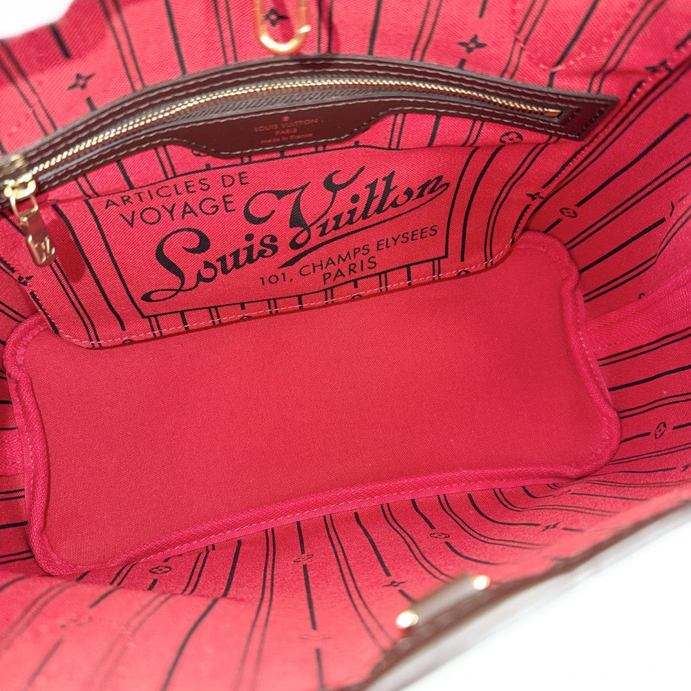 【開店SALE】 LOUIS VUITTON ルイヴィトン トートバッグ ダミエ ネヴァーフルPM ハンドバッグ 通勤 通学 N51109 ブラウン 茶 ゴールド金具 レディース【中古品】