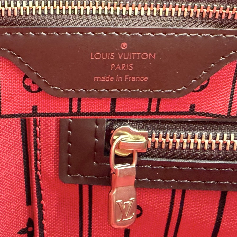 【開店SALE】 LOUIS VUITTON ルイヴィトン トートバッグ ダミエ ネヴァーフルPM ハンドバッグ 通勤 通学 N51109 ブラウン 茶 ゴールド金具 レディース【中古品】