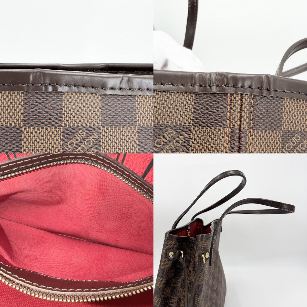 【開店SALE】 LOUIS VUITTON ルイヴィトン トートバッグ ダミエ ネヴァーフルPM ハンドバッグ 通勤 通学 N51109 ブラウン 茶 ゴールド金具 レディース【中古品】