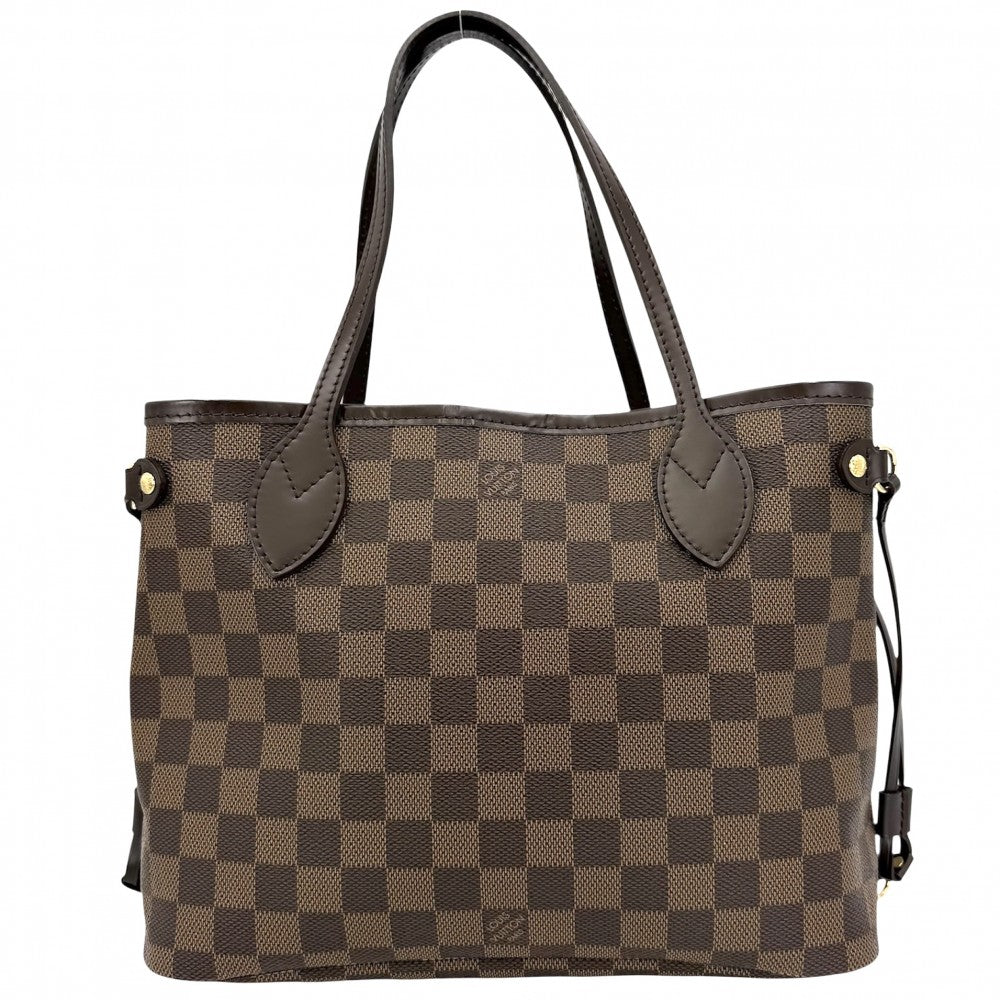 【開店SALE】 LOUIS VUITTON ルイヴィトン トートバッグ ダミエ ネヴァーフルPM ハンドバッグ 通勤 通学 N51109 ブラウン 茶 ゴールド金具 レディース【中古品】