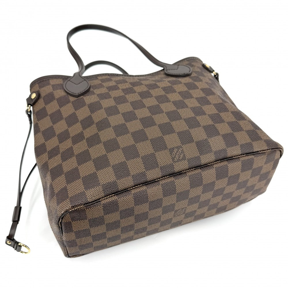 【開店SALE】 LOUIS VUITTON ルイヴィトン トートバッグ ダミエ ネヴァーフルPM ハンドバッグ 通勤 通学 N51109 ブラウン 茶 ゴールド金具 レディース【中古品】