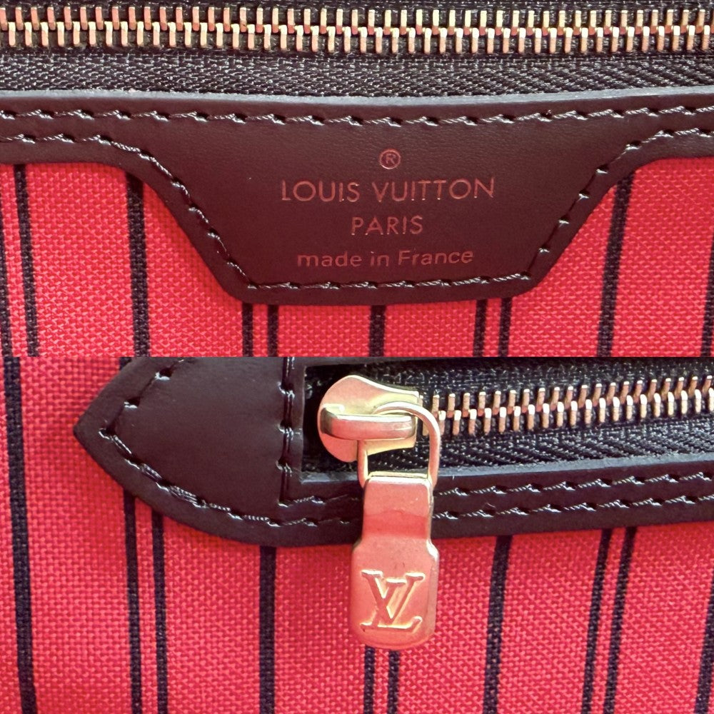 LOUIS VUITTON ルイヴィトン トートバッグ ネヴァーフルMM ハンドバッグ N40599 ダミエキャンバス ブラウン 茶 ゴールド金具 レディース【中古品】