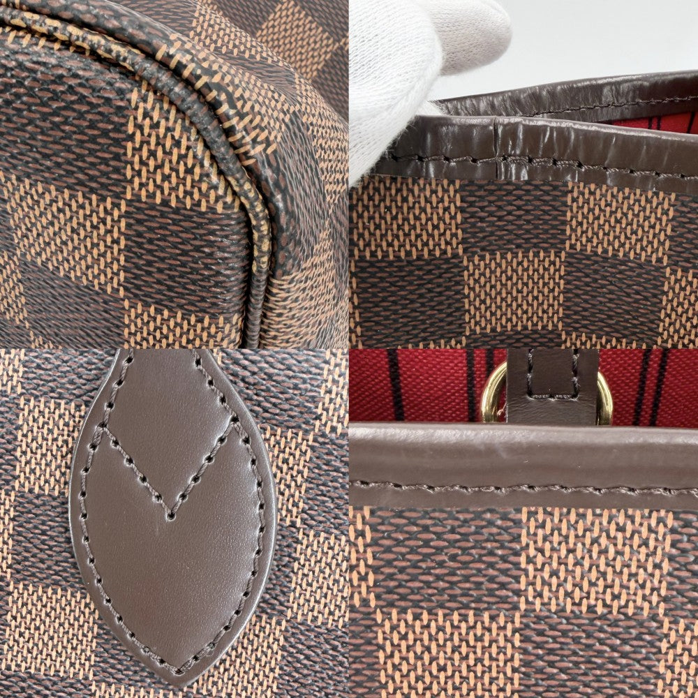 LOUIS VUITTON ルイヴィトン トートバッグ ネヴァーフルMM ハンドバッグ N40599 ダミエキャンバス ブラウン 茶 ゴールド金具 レディース【中古品】