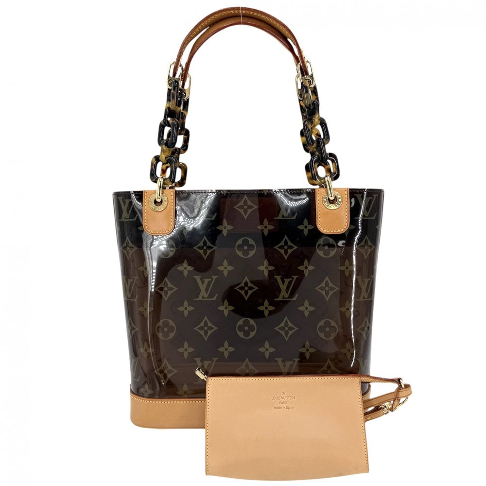 【開店SALE】 LOUIS VUITTON ルイヴィトン トートバッグ モノグラムビニール カバアンブルPM ハンドバッグ ポーチ付き M92502 ブラウン 茶 ゴールド金具 レディース【中古品】