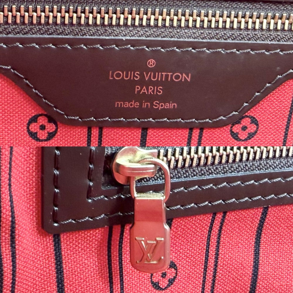 LOUIS VUITTON ルイヴィトン トートバッグ ネヴァーフルMM ハンドバッグ N51105 ダミエキャンバス ブラウン 茶 ゴールド金具 レディース【中古品】