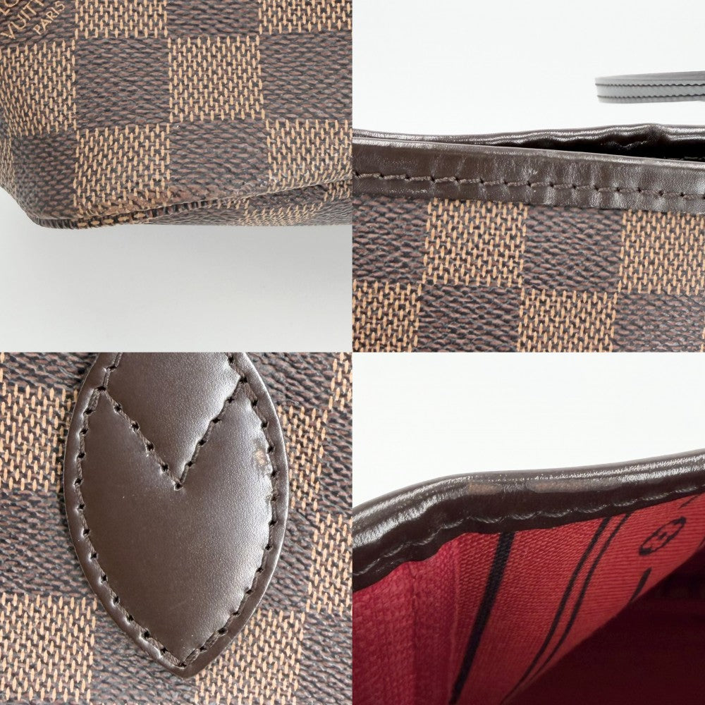 LOUIS VUITTON ルイヴィトン トートバッグ ネヴァーフルMM ハンドバッグ N51105 ダミエキャンバス ブラウン 茶 ゴールド金具 レディース【中古品】