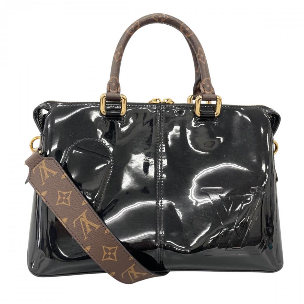 LOUIS VUITTON ルイヴィトン ショルダーバッグ トート・ミロワール LVロゴ M54626 ヴェルニ モノグラム・キャンパス ブラック 黒 レディース【中古品】