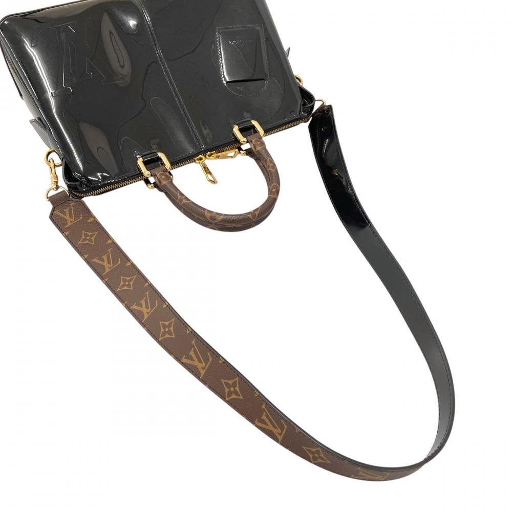 LOUIS VUITTON ルイヴィトン ショルダーバッグ トート・ミロワール LVロゴ M54626 ヴェルニ モノグラム・キャンパス ブラック 黒 レディース【中古品】