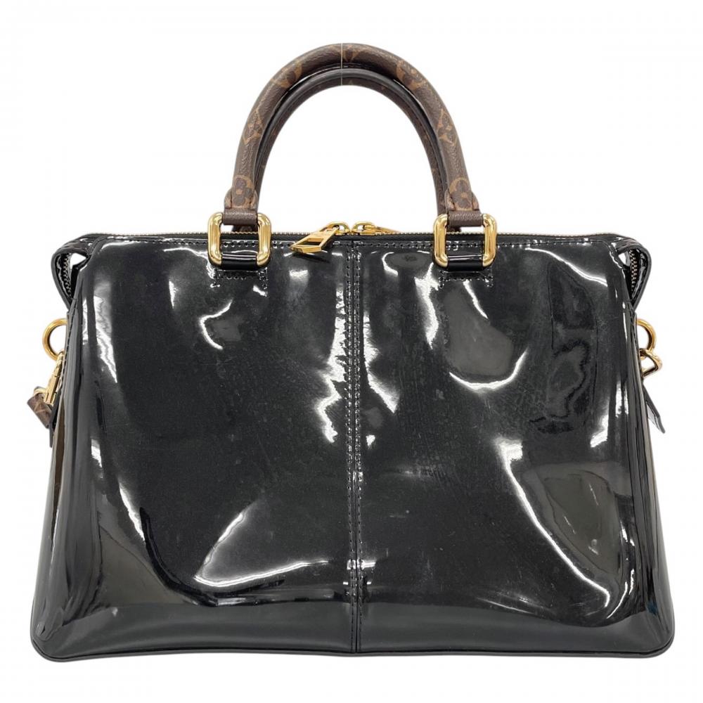 LOUIS VUITTON ルイヴィトン ショルダーバッグ トート・ミロワール LVロゴ M54626 ヴェルニ モノグラム・キャンパス ブラック 黒 レディース【中古品】
