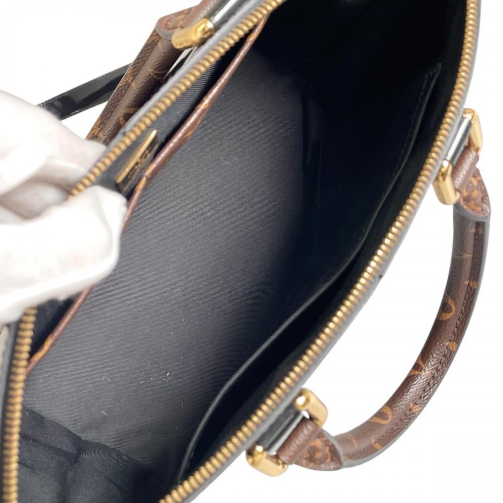 LOUIS VUITTON ルイヴィトン ショルダーバッグ トート・ミロワール LVロゴ M54626 ヴェルニ モノグラム・キャンパス ブラック 黒 レディース【中古品】