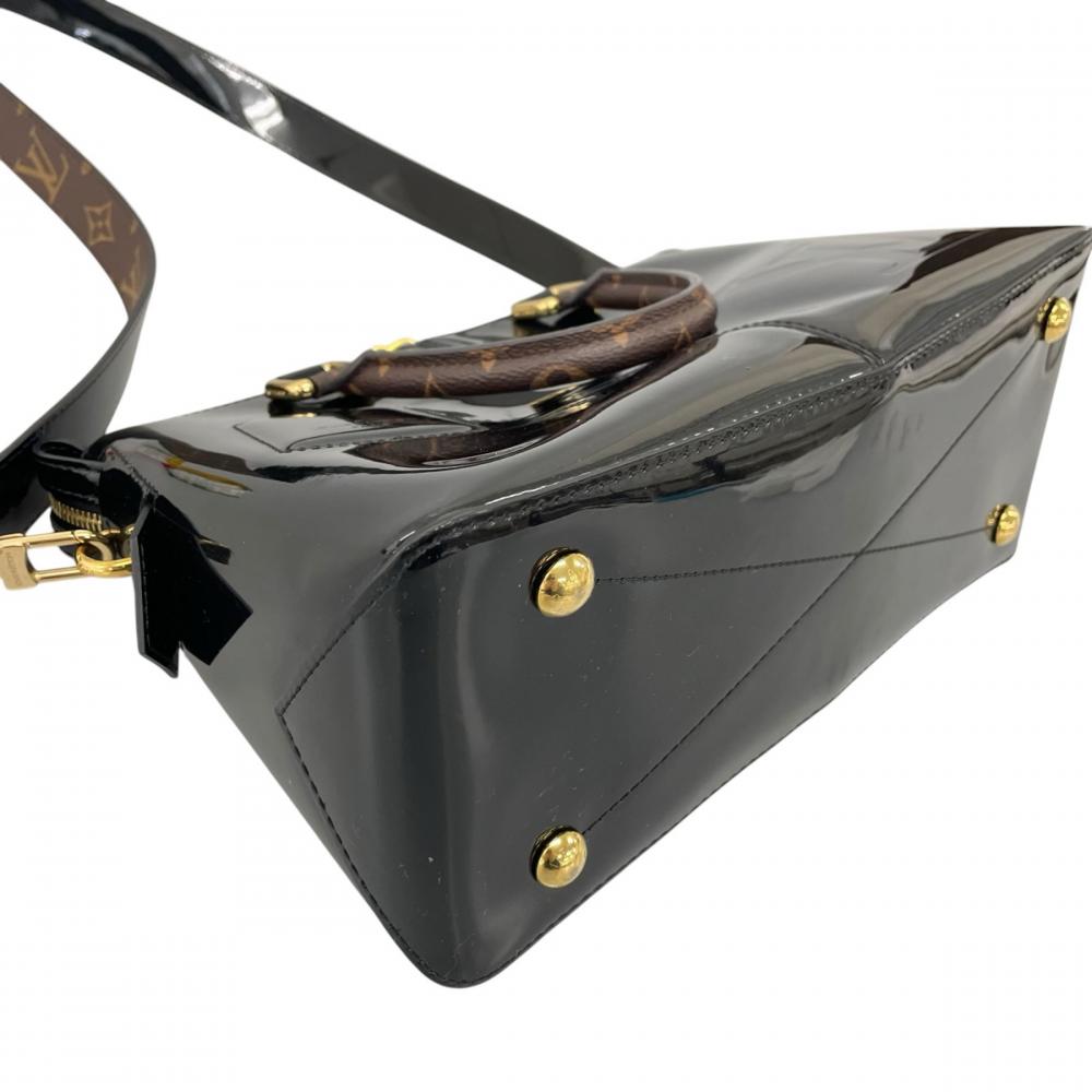LOUIS VUITTON ルイヴィトン ショルダーバッグ トート・ミロワール LVロゴ M54626 ヴェルニ モノグラム・キャンパス ブラック 黒 レディース【中古品】