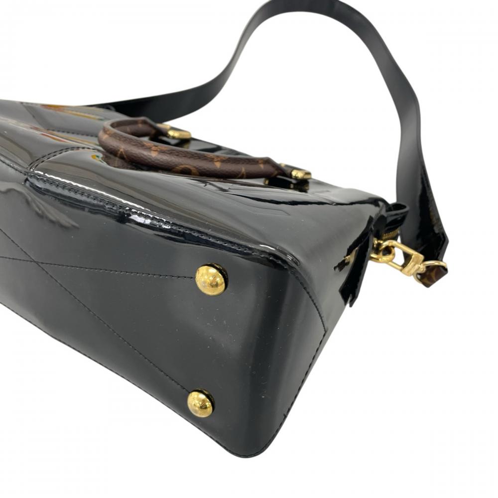 LOUIS VUITTON ルイヴィトン ショルダーバッグ トート・ミロワール LVロゴ M54626 ヴェルニ モノグラム・キャンパス ブラック 黒 レディース【中古品】