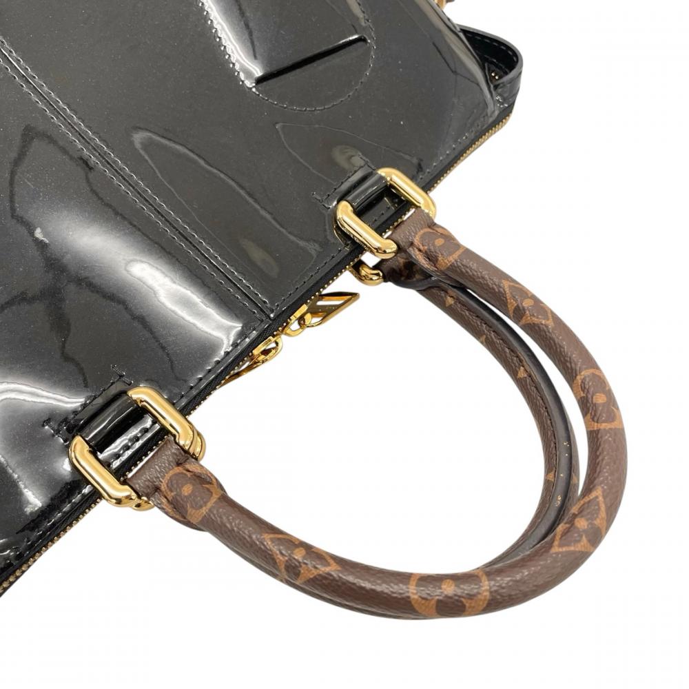 LOUIS VUITTON ルイヴィトン ショルダーバッグ トート・ミロワール LVロゴ M54626 ヴェルニ モノグラム・キャンパス ブラック 黒 レディース【中古品】