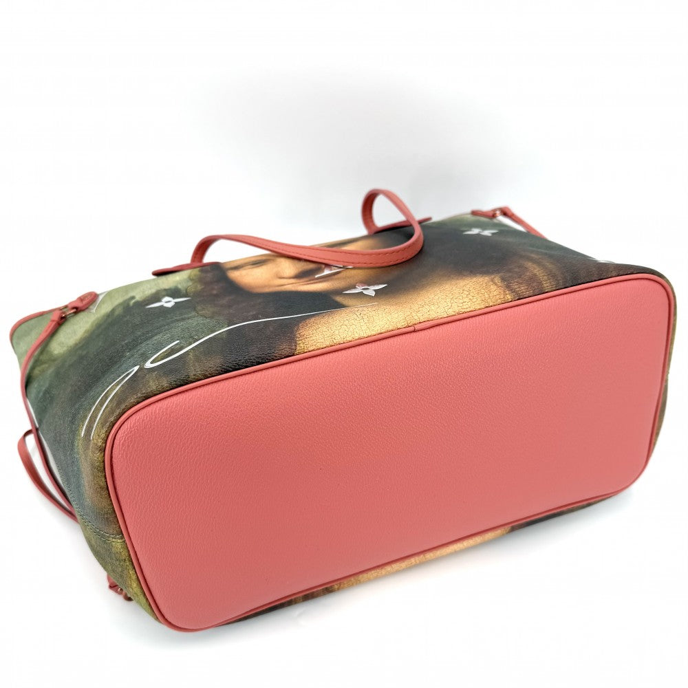 LOUIS VUITTON ルイヴィトン トートバッグ マスターズコレクション ネヴァーフル MM モナリザ ポピーペタル ジェフ クーンズ M43373 ピンク マルチカラー ピンクゴールド×シルバー金具 レディース【中古品】
