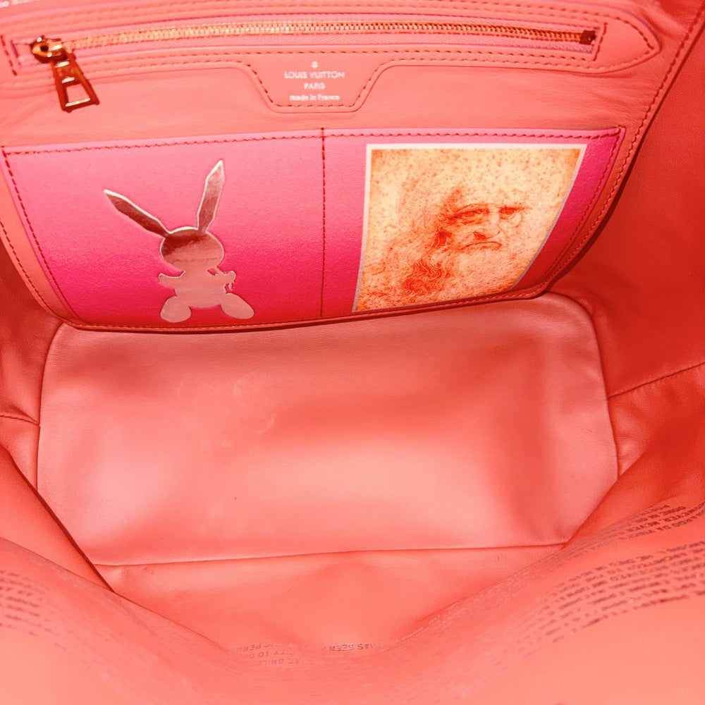 LOUIS VUITTON ルイヴィトン トートバッグ マスターズコレクション ネヴァーフル MM モナリザ ポピーペタル ジェフ クーンズ M43373 ピンク マルチカラー ピンクゴールド×シルバー金具 レディース【中古品】