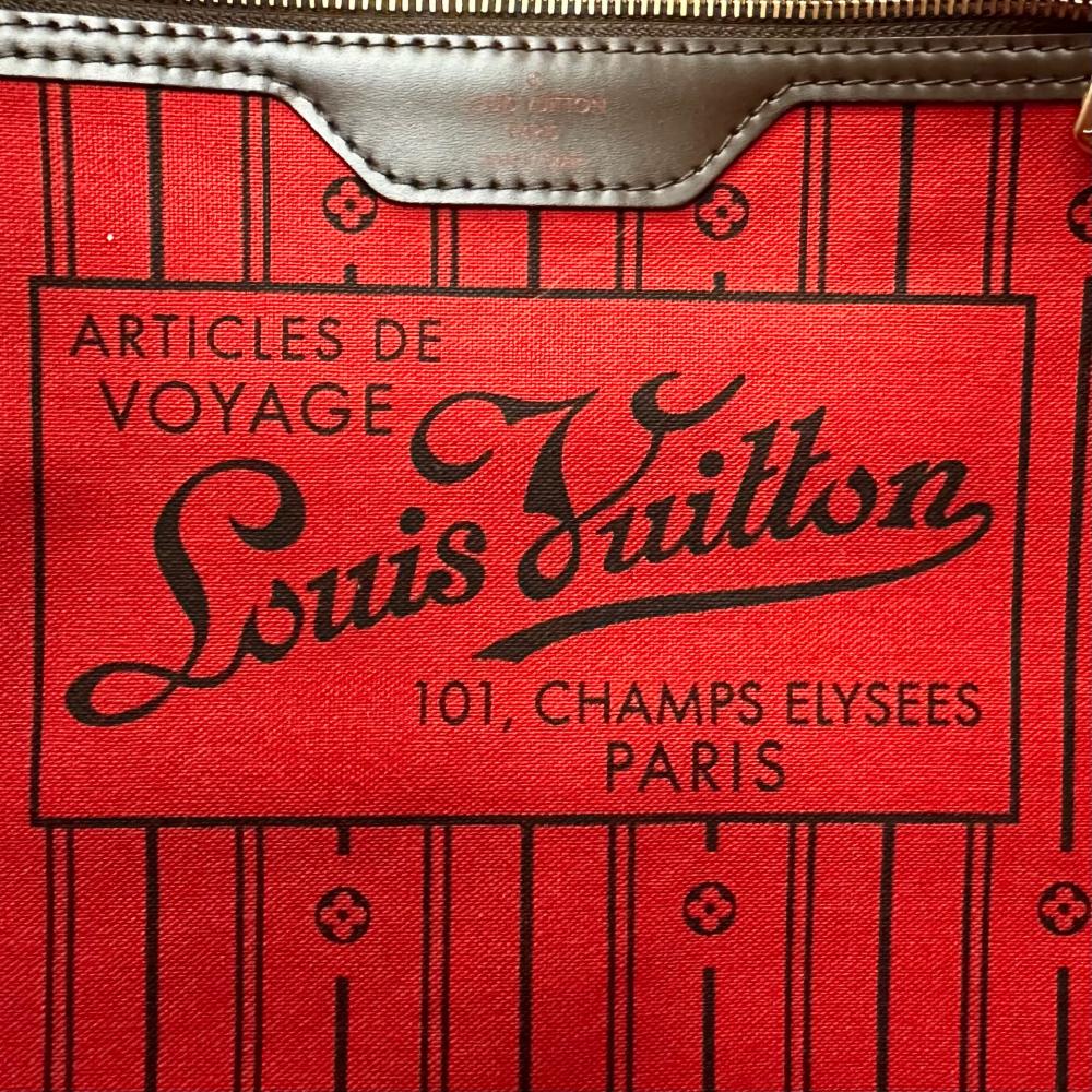 LOUIS VUITTON ルイヴィトン トートバッグ ダミエ・エベヌ ネヴァーフルMM N51105 ダミエキャンバス ブラウン 茶 ゴールド金具 レディース【中古品】