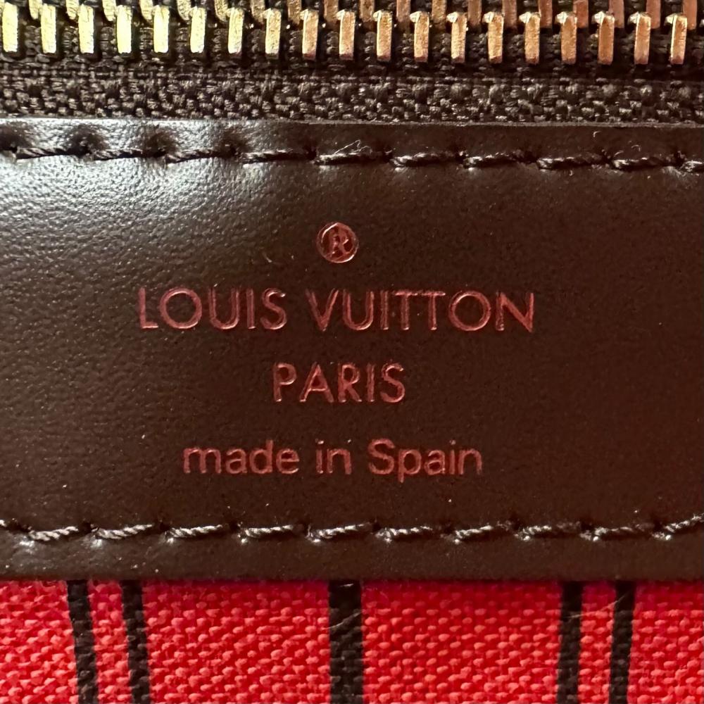 LOUIS VUITTON ルイヴィトン トートバッグ ダミエ・エベヌ ネヴァーフルMM N51105 ダミエキャンバス ブラウン 茶 ゴールド金具 レディース【中古品】