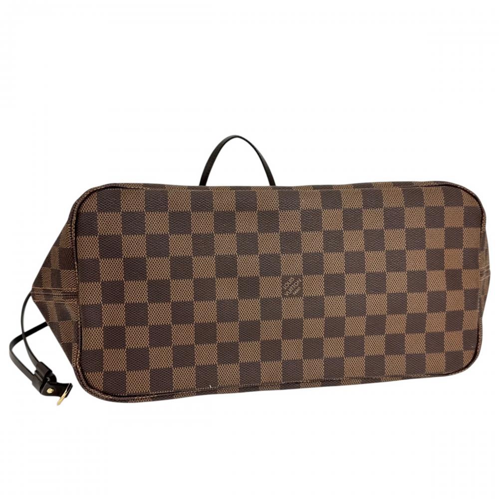 LOUIS VUITTON ルイヴィトン トートバッグ ダミエ・エベヌ ネヴァーフルMM N51105 ダミエキャンバス ブラウン 茶 ゴールド金具 レディース【中古品】