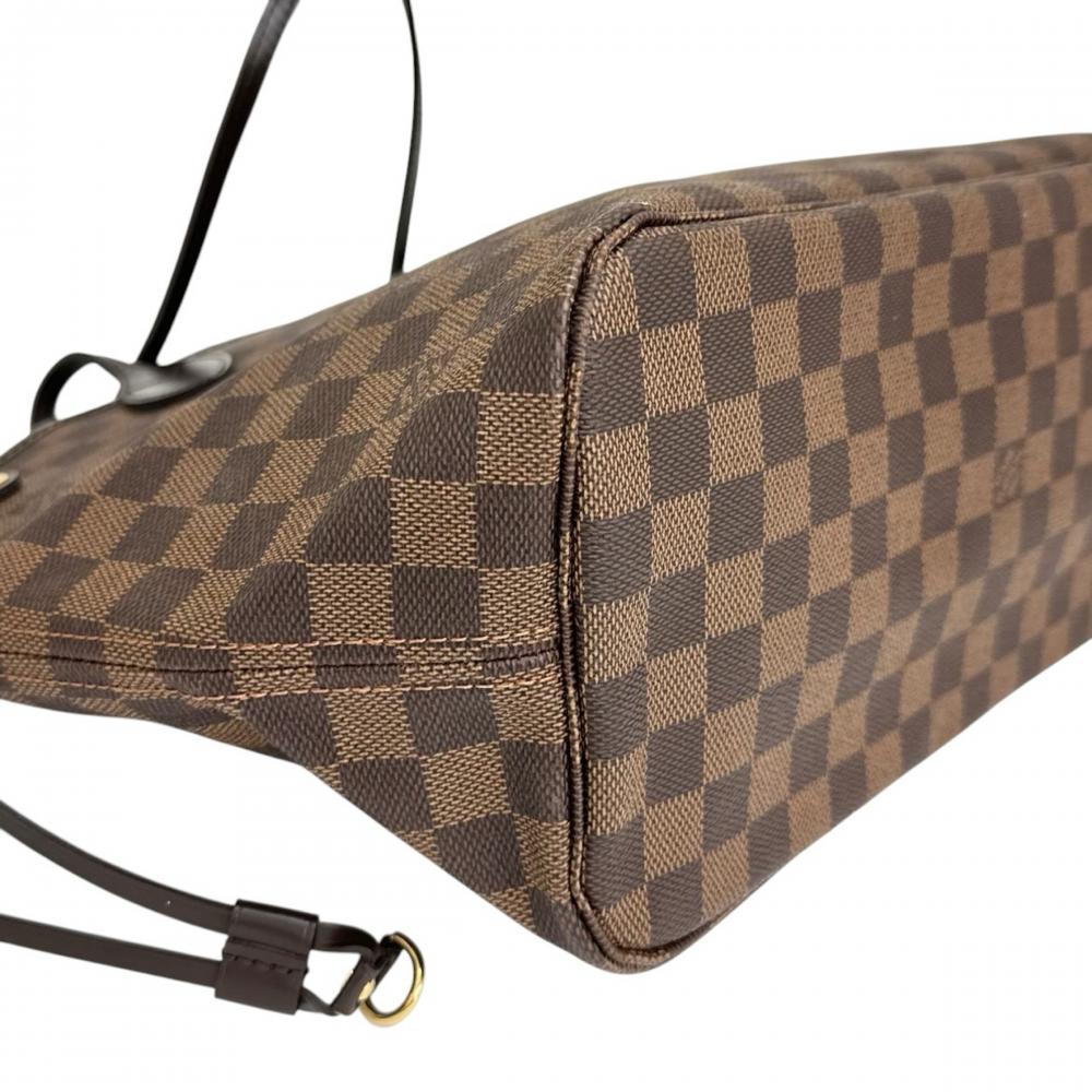 LOUIS VUITTON ルイヴィトン トートバッグ ダミエ・エベヌ ネヴァーフルMM N51105 ダミエキャンバス ブラウン 茶 ゴールド金具 レディース【中古品】