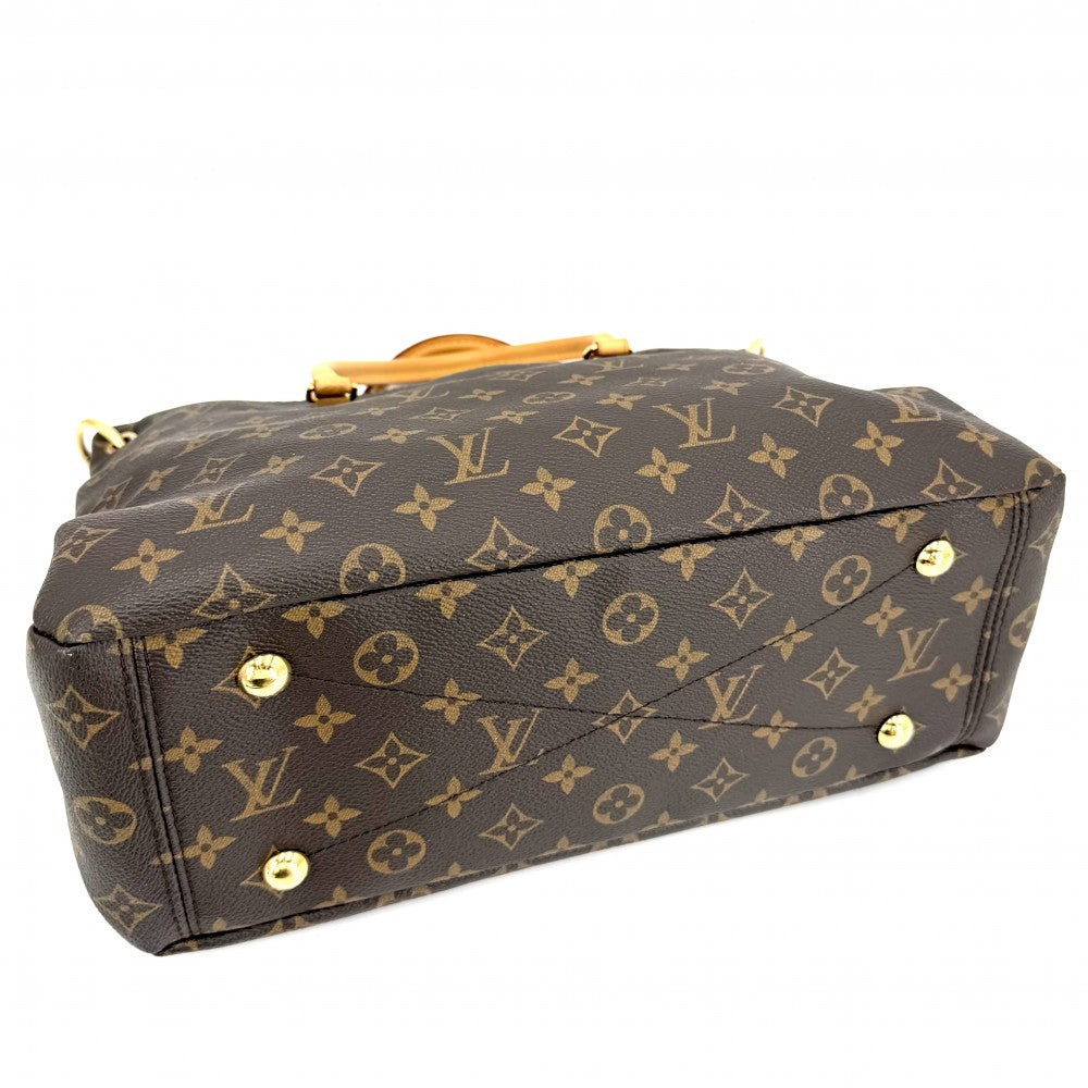 LOUIS VUITTON ルイヴィトン 2WAY パラス ハンドバッグ ショルダーバッグ Pallas M40908 モノグラムキャンバス ブラウン 茶 パープル 紫
 ゴールド金具 レディース【中古品】