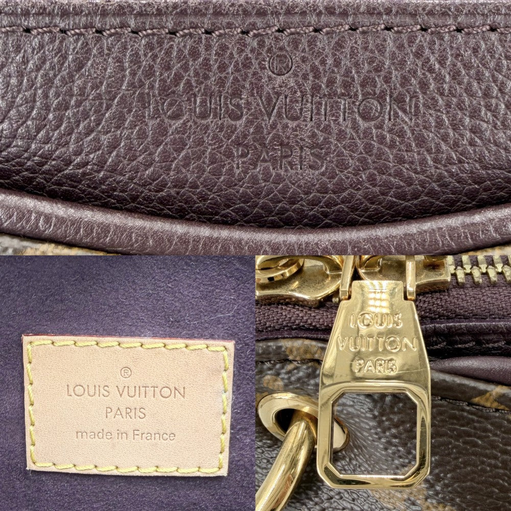 LOUIS VUITTON ルイヴィトン 2WAY パラス ハンドバッグ ショルダーバッグ Pallas M40908 モノグラムキャンバス ブラウン 茶 パープル 紫
 ゴールド金具 レディース【中古品】