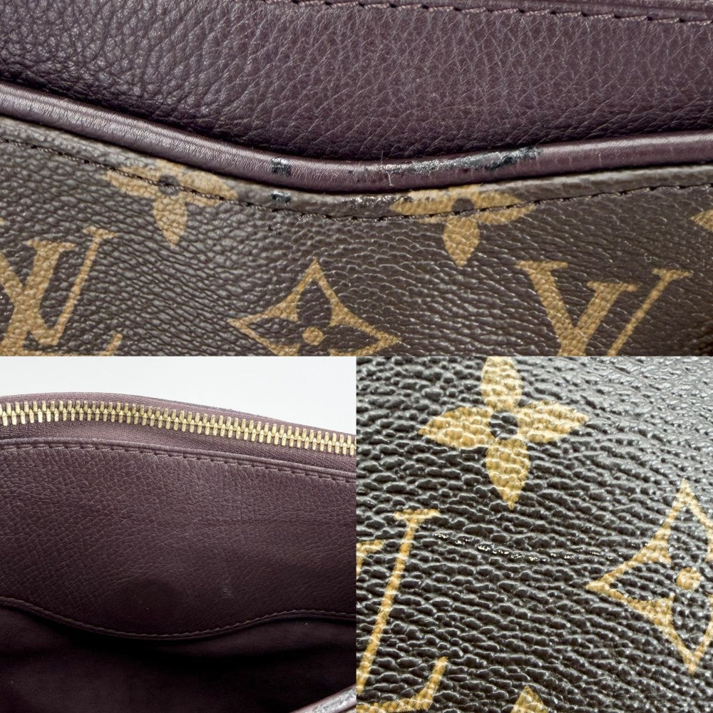 LOUIS VUITTON ルイヴィトン 2WAY パラス ハンドバッグ ショルダーバッグ Pallas M40908 モノグラムキャンバス ブラウン 茶 パープル 紫
 ゴールド金具 レディース【中古品】