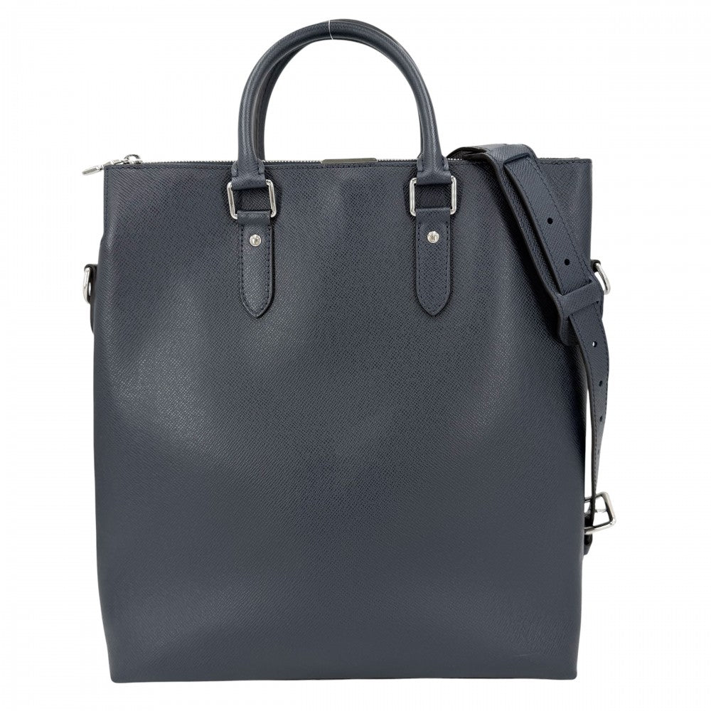 LOUIS VUITTON ルイヴィトン 2WAY タイガ アントン トート ハンドバッグ ショルダーバッグ ビジネスバッグ M33432 ネイビー 紺 シルバー金具 メンズ【中古品】