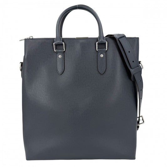 LOUIS VUITTON ルイヴィトン 2WAY タイガ アントン トート ハンドバッグ ショルダーバッグ ビジネスバッグ M33432 ネイビー 紺 シルバー金具 メンズ【中古品】