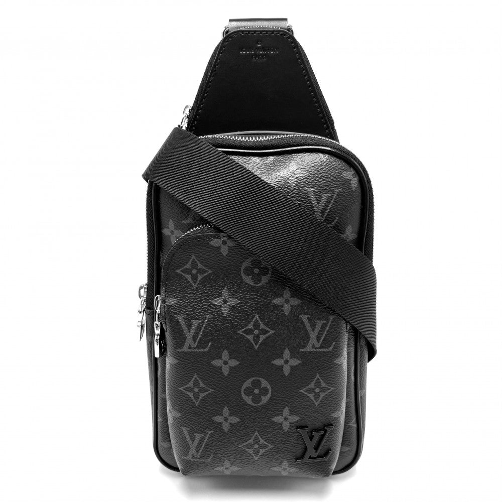 LOUIS VUITTON ルイヴィトン ボディバッグ アヴェニュースリングバッグPM クロスボディバッグ M47137 モノグラムエクリプス ブラック 黒 シルバー金具 メンズ【中古品】