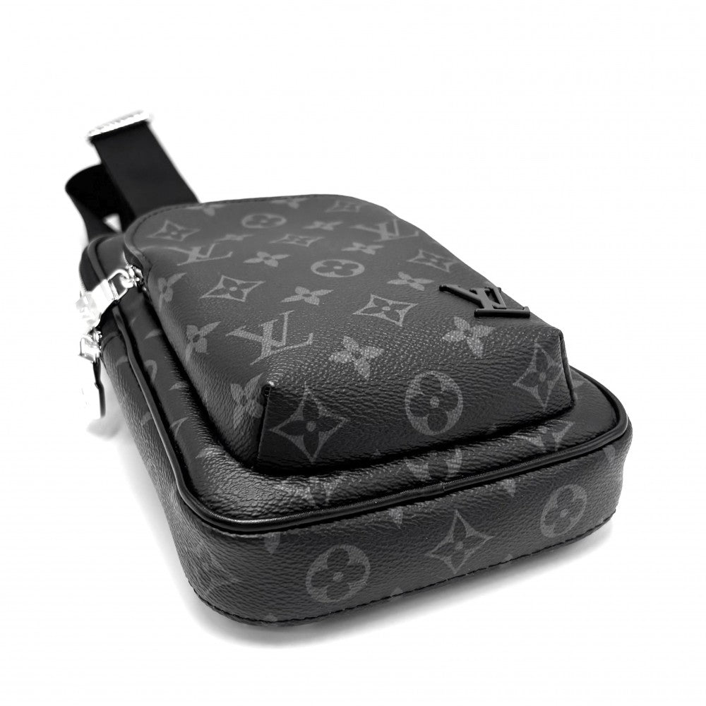 LOUIS VUITTON ルイヴィトン ボディバッグ アヴェニュースリングバッグPM クロスボディバッグ M47137 モノグラムエクリプス ブラック 黒 シルバー金具 メンズ【中古品】