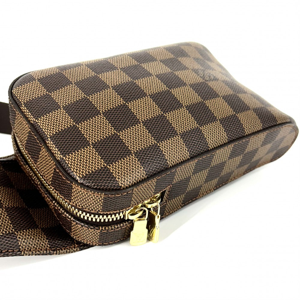 【開店SALE】 LOUIS VUITTON ルイヴィトン ボディバッグ ジェロニモス ウエストポーチ Geronimos　 N51994 ダミエキャンバス ブラウン 茶 ゴールド金具 メンズ【中古品】