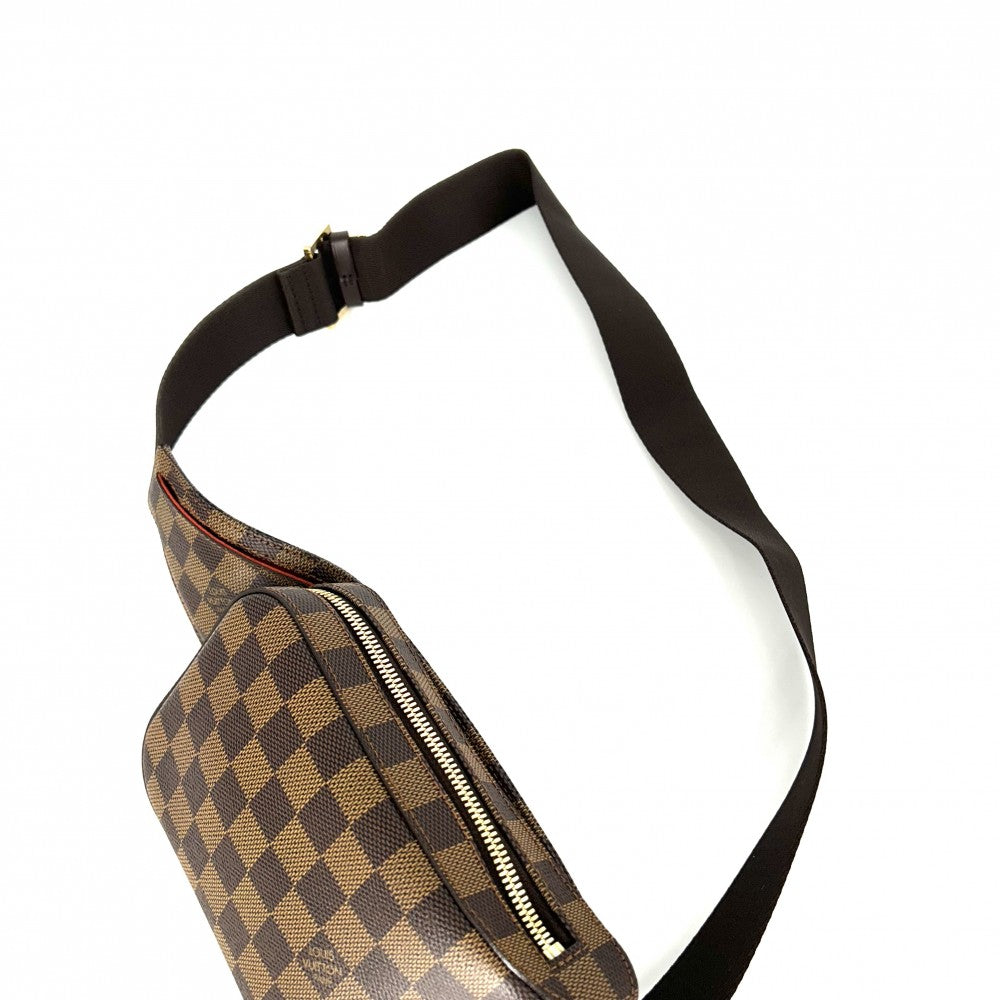 【開店SALE】 LOUIS VUITTON ルイヴィトン ボディバッグ ジェロニモス ウエストポーチ Geronimos　 N51994 ダミエキャンバス ブラウン 茶 ゴールド金具 メンズ【中古品】