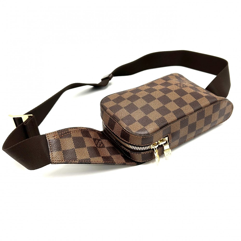 LOUIS VUITTON ルイヴィトン ボディバッグ ジェロニモス ウエストポーチ Geronimos　 N51994 ダミエキャンバス ブラウン 茶 ゴールド金具 メンズ【中古品】